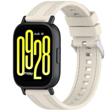 For Redmi Watch 5 Active / Watch 5 Lite Quick Release Two Side Stitching Silicone Watch Band(Starlight)