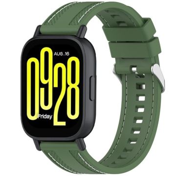 For Redmi Watch 5 Active / Watch 5 Lite Quick Release Two Side Stitching Silicone Watch Band(Spruce Green)
