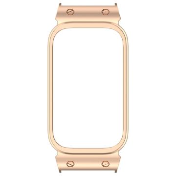 For Xiaomi Smart Band 9 Active Metal Frame Watch Protective Case(Rose Gold)