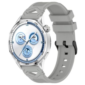 For Huawei Watch 22mm Dotted Black Buckle Silicone Watch Band(Grey)