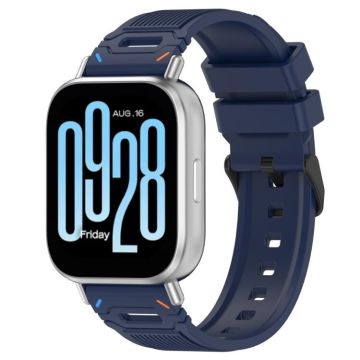 For Xiaomi Watch 22mm Vertical Pattern Black Buckle Silicone Watch Band(Two Color+Midnight Blue)