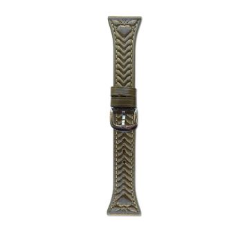 For Garmin Venu 3 Heart-Shaped Embossed 22mm Leather Watch Band(Retro Green)
