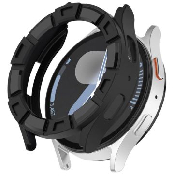 For Samsung Galaxy Watch 7 40mm Armour Hollow TPU Watch Protective Case(Black)