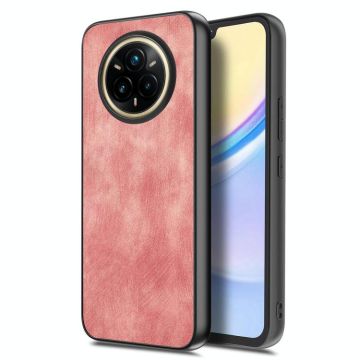 For Realme 14 Pro Vintage Leather PC Back Cover Phone Case(Pink)