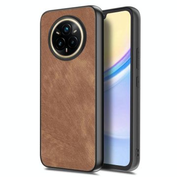 For Realme 14 Pro Vintage Leather PC Back Cover Phone Case(Brown)