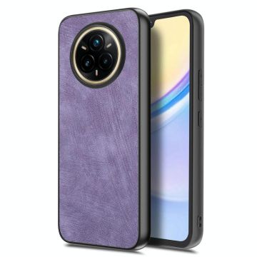 For Realme 14 Pro+ Vintage Leather PC Back Cover Phone Case(Purple)