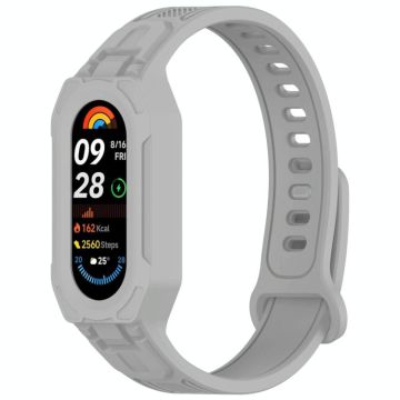 For Xiaomi Smart Band 9 / 8 / 7 / 6 / 5 Twill Integrated TPU Watch Band(Gray)