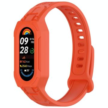For Xiaomi Smart Band 9 / 8 / 7 / 6 / 5 Twill Integrated TPU Watch Band(Orange)