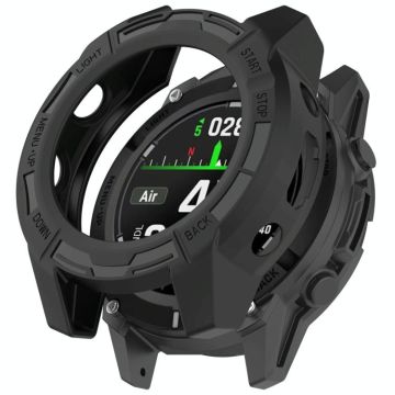 For Garmin Descent G2 Hollow Armor TPU Half Coverage Protective Watch Case(Black)