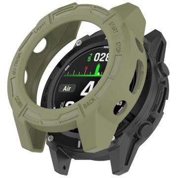 For Garmin Descent G2 Hollow Armor TPU Half Coverage Protective Watch Case(Green)