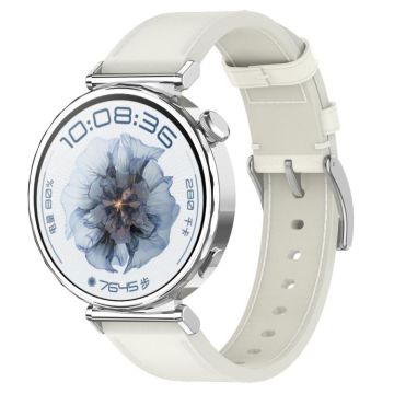 18mm Press Button Leather Watch Band(White)