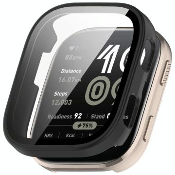 For Amazfit Bip 6 Tempered Film Integrated PC Watch Protective Case(Frosted Black)