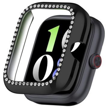For vivo Watch GT / iQOO Watch GT Single Row Diamond Half Coverage Hollow PC Watch Protective Case(Black)