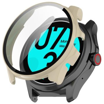 For Ticwatch Pro 5 Enduro Tempered Film Integrated PC Watch Protective Case(Ivory White)