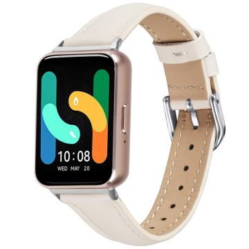 For Samsung Galaxy Fit3 Slim Genuine Leather Watch Band(Apricot)