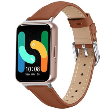 For Samsung Galaxy Fit3 Slim Genuine Leather Watch Band(Brown)