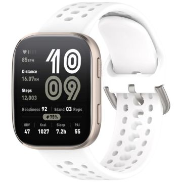 For Amazfit Bip 6 Quick Release Buckle Silicone Watch Band(White)