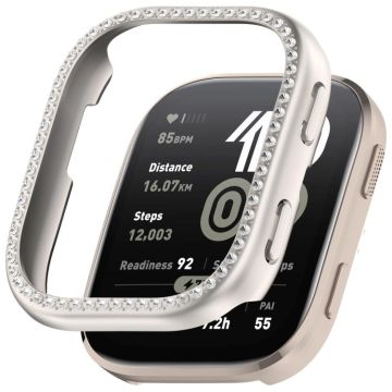 For Amazfit Bip 6 Single Row Diamond Half Coverage Hollow TPU Watch Protective Case(Starlight)