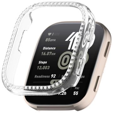 For Amazfit Bip 6 Single Row Diamond Half Coverage Hollow TPU Watch Protective Case(Transparent)