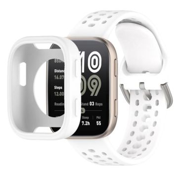 For Amazfit Bip 6 Sofe Case Integrated Silicone Watch Band(White)