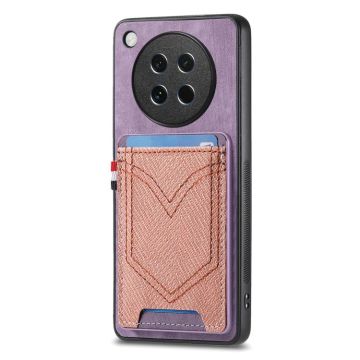 For OPPO Find X8s Denim Texture Leather Skin Phone Case with Card Slot(Purple)