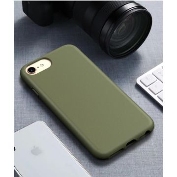 For iPhone6 & 6s Starry Series Shockproof Straw Material + TPU Protective Case(Dark Green)