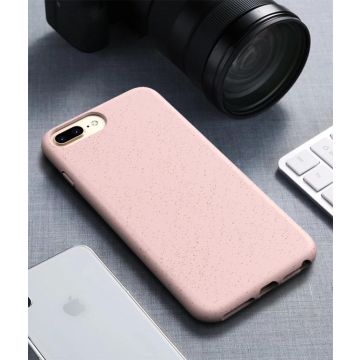 For iPhone 7 Plus & 8 Plus Starry Series Shockproof Straw Material + TPU Protective Case(Pink)