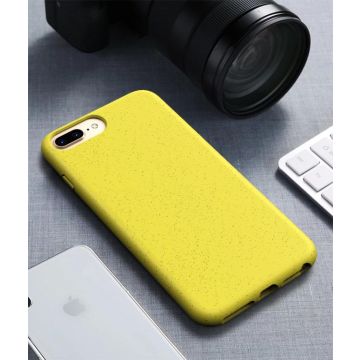 For iPhone 7 Plus & 8 Plus Starry Series Shockproof Straw Material + TPU Protective Case(Yellow)