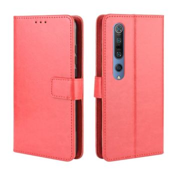For Xiaomi Mi 10 /Xiaomi Mi 10 Pro 5G Retro Crazy Horse Texture Horizontal Flip Leather Case , with Holder & Card Slots & Photo Frame(Red)