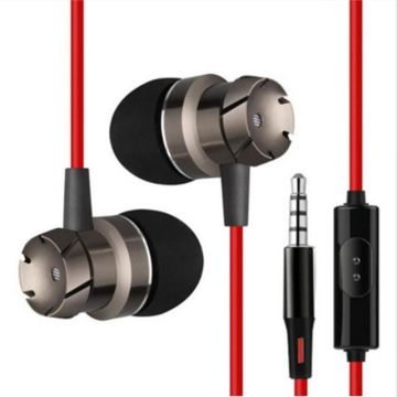 3.5mm Wired Headphones Handsfree Headset In Ear Earphone Earbuds with Mic for Xiaomi Phone MP3 Player Laptop(Red Grey)