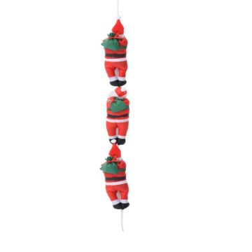 Christmas Pendant Ladder Santa Claus Doll Tree New Year Ornaments(25cm three person rope)