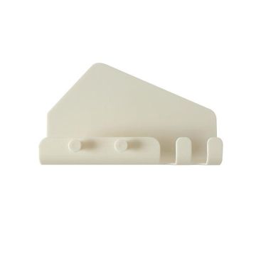 Wall Mounted 4 Hooks Mobile Phone Hanging Holder Hook Charging Stand Bracket(White)