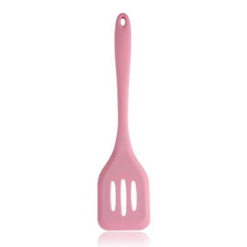 One-piece High Temperature Resistant Silicone Non-stick Spatula Kitchen Kitchenware Leak Shovel(Pink)