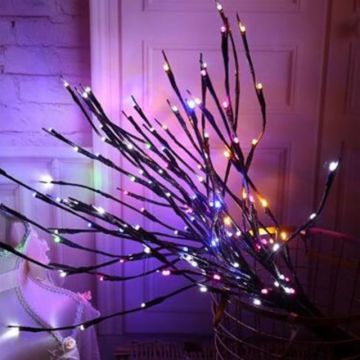 LED Willow Branch Lamp Floral Lights Holiday Home Christmas Party Garden Decoration Battery Operated Christmas Birthday Gifts(Multicolor)