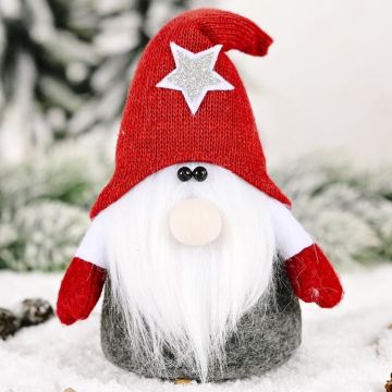 Christmas Ornament Five-Pointed Star Forester Doll Santa Claus Ornament(Red Hat)