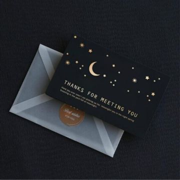 6 PCS Creative Business Bronzing Thanksgiving Birthday Card(Moon)