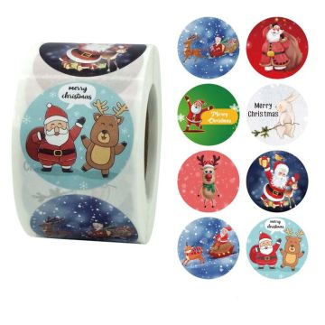 2 PCS Christmas Sticker Santa Claus Holiday Decoration Sticker Label, Size: 3.8cm / 1.5inch(K-10-38)