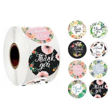 Roll Flower Decoration Thank You Seal Sticker Envelope Decoration Wedding Decoration, Size: 2.5cm/1inch(A-17)