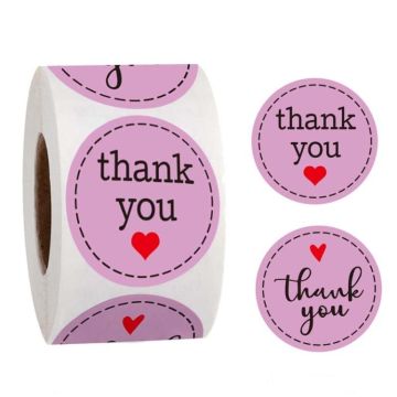 Roll Seal Sticker Thank You Sticker Flower Decoration Sticker Label, Size: 2.5cm / 1inch(A-56)