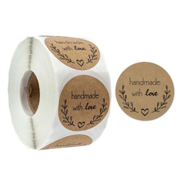 Kraft Paper Sealing Stickers Handmade Baking Labels Holiday Gift Packaging Decoration, Size: 2.5cm/1inch(B-05)