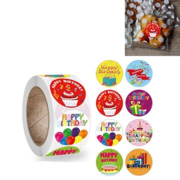 Children Happy Birthday Stickers Decorations Greeting Cards Label, Size: 2.5 cm / 1inch(A-184)
