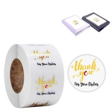Transparent Hot Stamping Thank You Sticker Wedding Gift Decoration Label Envelope Seal Sticker, Size: 2.5cm / 1inch(E-11)