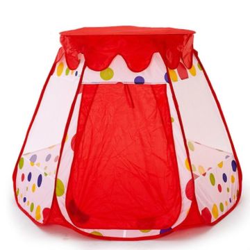 Children Indoor Foldable Hexagonal Tent Game House(Red)