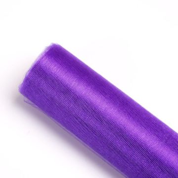 Snow Yarn Flowers Packaging Wedding Decoration Simple Gauze Flowers Packaging Materials 48cmx4.5m(Dark Purple)