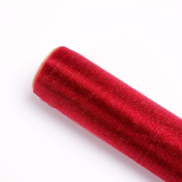 Snow Yarn Flowers Packaging Wedding Decoration Simple Gauze Flowers Packaging Materials 48cmx4.5m(Red Wine)