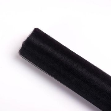 Snow Yarn Flowers Packaging Wedding Decoration Simple Gauze Flowers Packaging Materials 48cmx4.5m(Black)