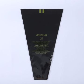 Flower Packaging Bag Trapezoid Bag Dried Flower Bag(Black)