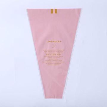 Flower Packaging Bag Trapezoid Bag Dried Flower Bag(Pink)