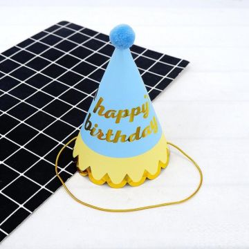 20 PCS Party Headdress Bronzing Sequined Furry Ball Birthday Hat(MZ-089)