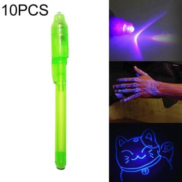 10 PCS Creative Magic UV Light Invisible Ink Pen Marker Pen(Green)